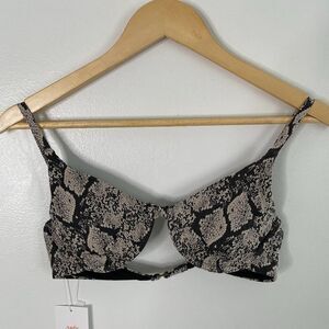 Andie The Sicily Swim Bikini Top Womens Small Snakeskin Animal Print Swimwear